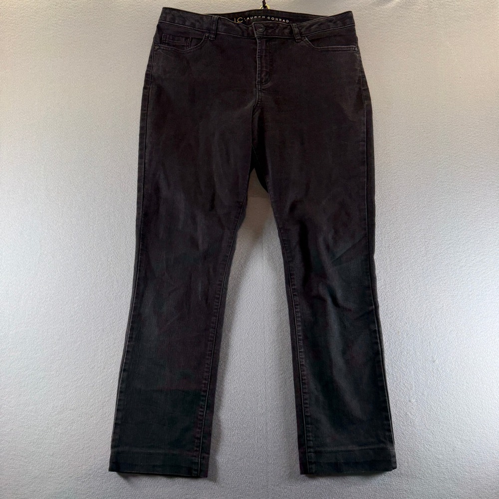 LC Lauren Conrad Womens Size 14 Faded Black Straight Leg Mid Rise Stretch Jeans